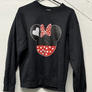 Vintage Disney Minnie Mouse Jerzees Crewneck Size Medium Black Sweatshirt